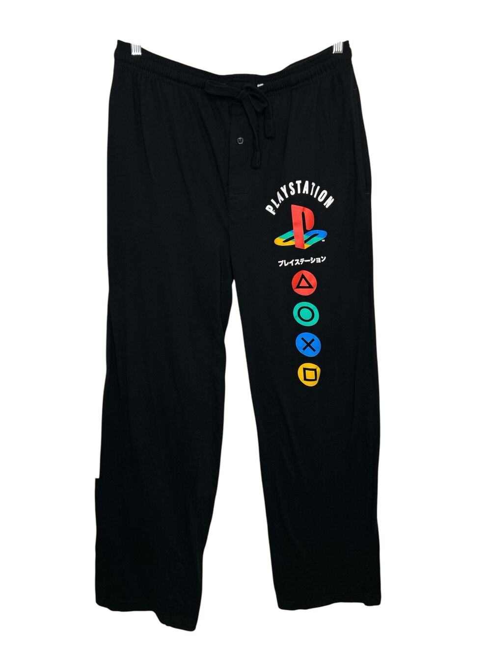 PlayStation Controller Button Logo Black Lounge Sleep Pants Mens XL